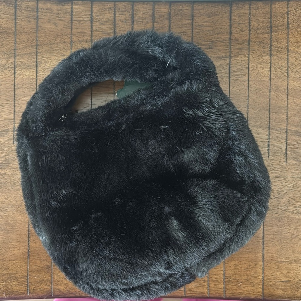 Small black fur bag